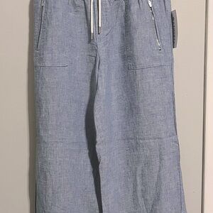 Athletes Cabo Linen Wide Leg Pant - Chambray